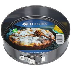 Форма для выпечки сталь, 26х26х6.8 см, антиприг, кругл, разъем, Daniks, K-804