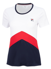 Женская теннисная футболка Fila T-Shirt Aurelia - white/navy