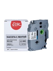 Кассета с лентой S'OK by Sakura Printing TZEFX231 для Brother P-Touch, черный на белом, 12мм, 8м, наклейка