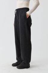 Брюки из трикотажа темно-серого цвета