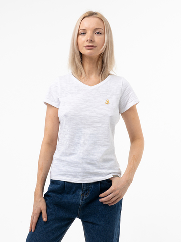 Женская футболка «Великоросс» белого цвета
