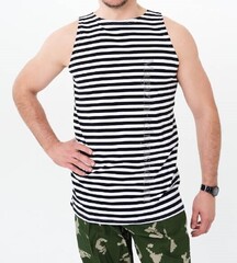 Купить черную майку тельняшку - Магазин тельняшек.ру 8-800-700-93-18Майка-тельняшка ВМФ (черная полоса) ТМ 