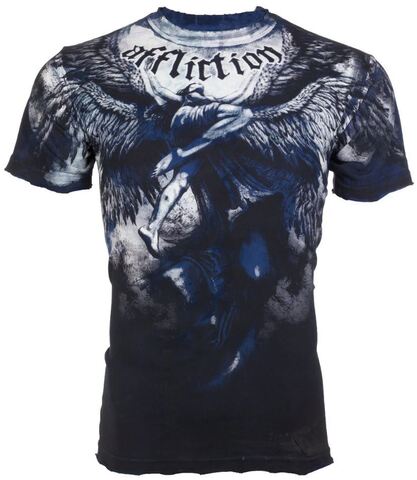 Affliction | Футболка мужская Upward Navy tee A1040NV перед