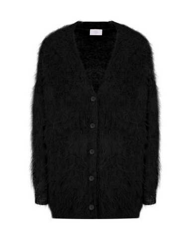 Кардиган на пуговицах из альпака черный