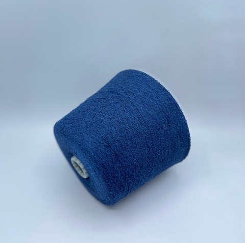 Lineapiu (пр.Италия),art-Boucle 1400м/100гр, 75% Хлопок 25% Нейлон, цвет-Темно-синий ,неоднотонный, арт.34894