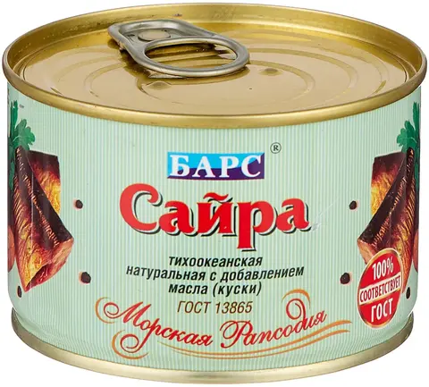 Сайра  ндм  250г Барс