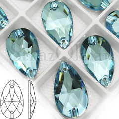 Стразы пришивные стеклянные Drop Light Aquamarine - светло-аквамариновые пришивные капли на StrazOK.ru