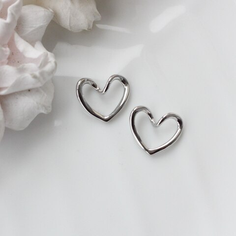 Подвеска (коннектор) Сердце 18*16 мм, родий, П124