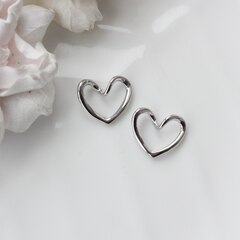 Подвеска (коннектор) Сердце 18*16 мм, родий, П124