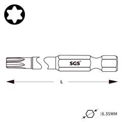 Бита T27 х50мм TORX S2 1шт SGS 6350-T27