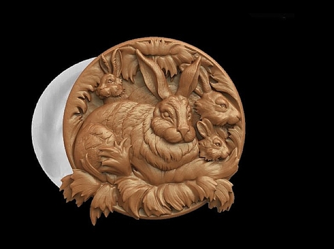 Силиконовый молд Заяц (медальон) № 0463