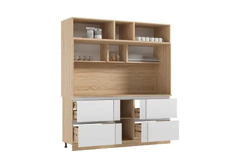 МДФ Кухня Карина №1 (Пластер Бьянко, сонома)