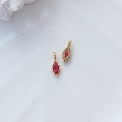 Подвеска Маркиз с малиновым фианитом, 14*5 мм, позолота, П399