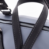 Сумка Саломея 1105 гладкий серо-голубой + черный