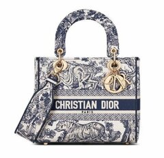 Сумка женская Dior Lady D-lite, модель среднего формата синий