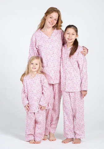 Цветочная пижама для девочки из фланели