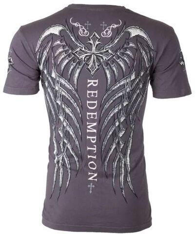 Футболка SPINE WINGS Grey Archaic от Affliction