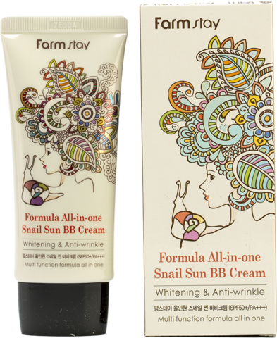 Farmstay Snail Крем ББ многофункциональный с муцином улитки  Formula All-In-One Snail Sun BB Cream SPF50+/PA+++