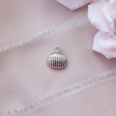 Подвеска Ракушка 13*12 мм, родий П058