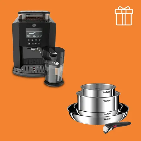 Автоматическая кофемашина KRUPS EA819N10 + Набор посуды Ingenio Cook Eat 10 предметов L881SA04