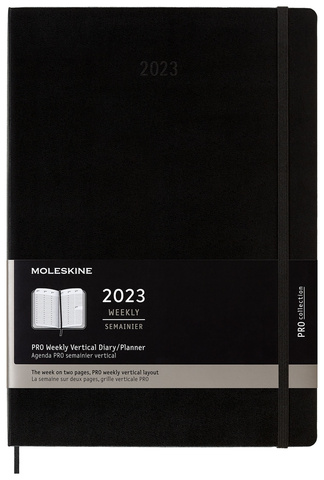 Еженедельник на 2023 год Moleskine PRO Weekly Vertical A4 (DHB12PRO5) 21x29.7 см, черный