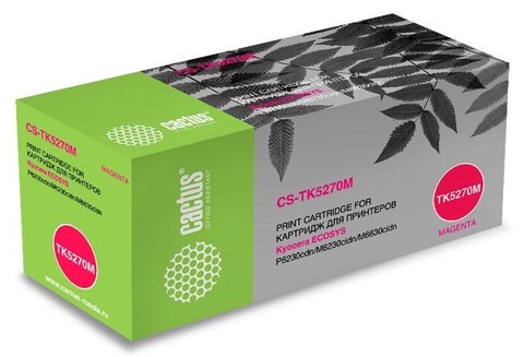 Картридж лазерный Cactus CS-TK5270M TK-5270M пурпурный (6000стр.) для Kyocera Ecosys P6230cdn, M6230cidn, M6630cidn