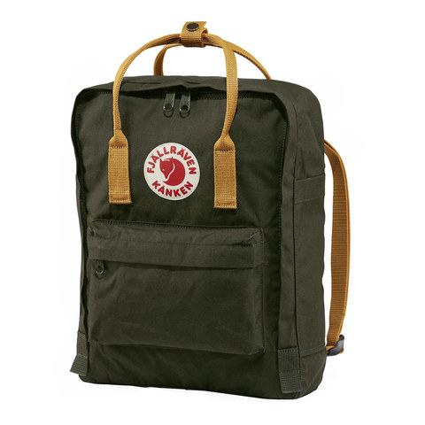 Рюкзак Fjallraven Kanken темно-зеленый/желтый, 16 л