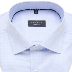 Сорочка мужская Eterna Comfort Fit 3116-E169-12 из фактурной ткани голубая