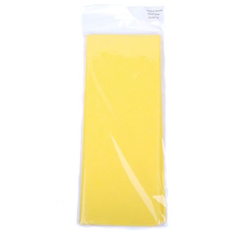 Упаковочная бумага, Тишью (76*50см), Желтая, 10 листов.