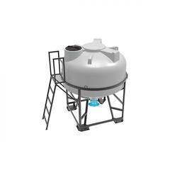 Емкость ЦКТ 3000л с патрубком 160 мм с фланцем белая в обрешетке с лестницей ЭкоПром ФМ/ЦКТ 3000 л. вертикальная конусообразная (2032x2662x2390см;242кг;Белый) - арт.557790