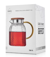 Кувшин из рельефного стекла для горячих и холодных напитков, 1,5 литра