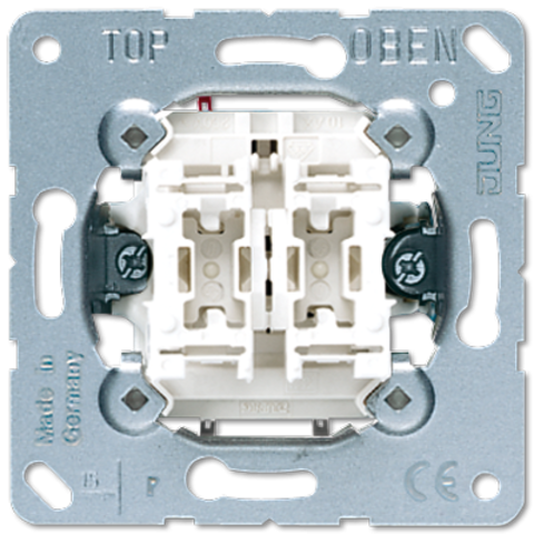 Механизм двухклавишного выключателя 10 A / 250 B ~. Цвет алюминий. JUNG. 505U