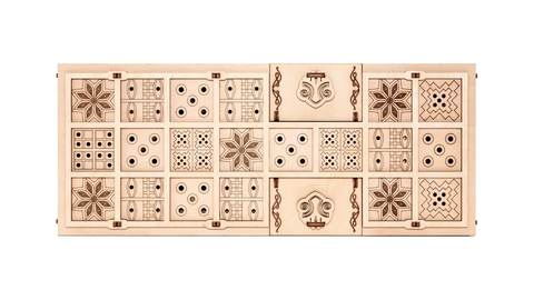 Гейм сет Ур и Сенет от Eco Wood Art (EWA) - Игровой набор с двумя древними настольными играми в одной коробке. Деревянный конструктор