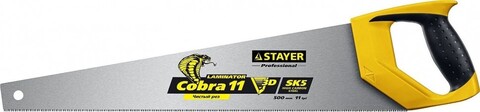 15161	Ножовка многоцелевая (пила) ″COBRA Laminator″ 500мм, 11TPI, 3D высокоточный рез ламинир. дерев. и пластик. панелей, подоконников и труб, STAYER