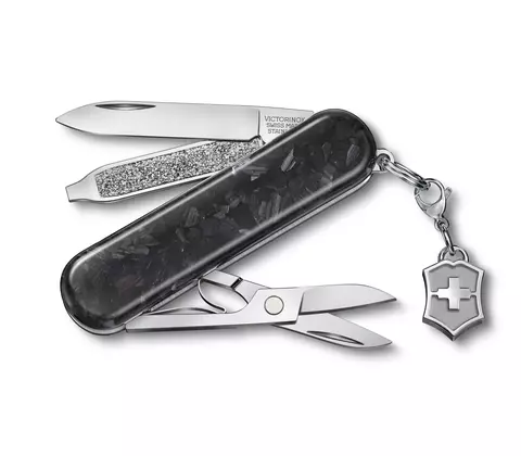 Складной швейцарский нож-брелок Victorinox Classic SD Brilliant Carbon (0.6221.90) | Wen-Vic.Ru
