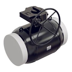 Кран стальной шаровой цельносварной ALSO КШ.П, DN-400 PN-25, длина-860мм, стандартнопроходной, приварной с редуктором