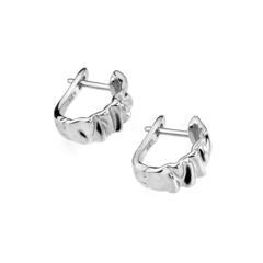 Серьги Basic мятые, silver