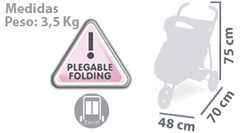 DeCuevas Трехколесная коляска-трость для кукол-двойни 