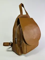 Женский городской рюкзак из натуральной кожи цвета whisky