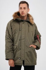 Парка Alpha Industries N-3B Logo Oxford Parka Olive Green (Зеленая)