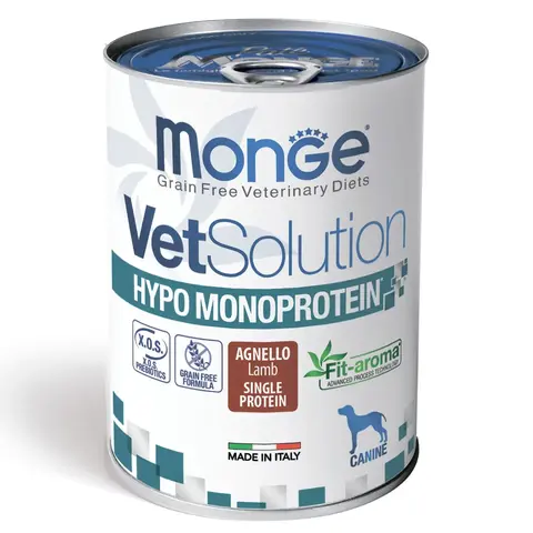 Monge VetSolution Dog Hypo Monoprotein для собак при пищевой непереносимости ягненок 400 г Monge VetSolution Dog Hypo Monoprotein для собак при пищевой непереносимости ягненок 400 г