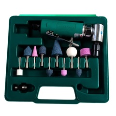 Jonnesway JAG-0913RMK Набор бормашинка пневматическая угловая 18000 об/мин., патрон 3/6 мм, L-155 мм с насадками, 15 предметов