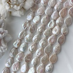 Жемчуг натуральный барочный, капля, 13,9-15,5 мм, 1 нить, Ж033