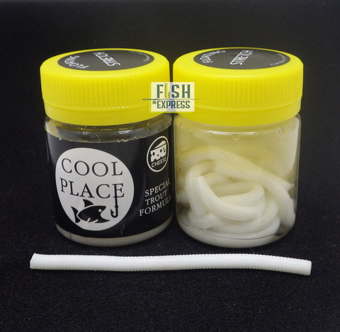 Форелевая приманка COOL PLACE Доширак  FLOATING STRETCH ( плавающая/диаметр 0,4 мм/ длина 85мм) цвет БЕЛЫЙ 12шт/банке.