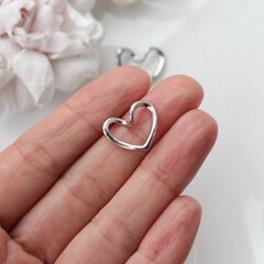 Подвеска (коннектор) Сердце 18*16 мм, родий, П124