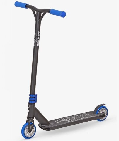 Самокат трюковой Черный, мет. спицы, дэка: дл≈50см, ш≈11,2см, толщ≈2,51см, h руля≈85/79