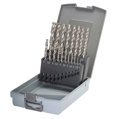 Набор сверл по металлу 1-10мм 19шт DIN338 HSSE-Co8 VA 130° (пл. кейс) Ruko 281214ERO