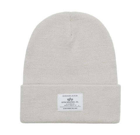Шапка Alpha Industries Essential Beanie Dune White (Бело-серый)