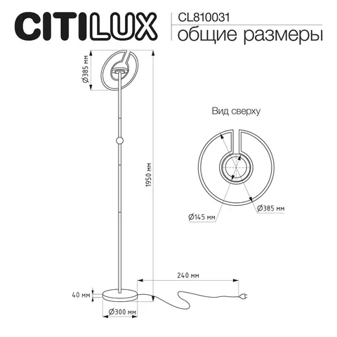 Торшер светодиодный Citilux Loong CL810031