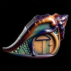 Силиконовый молд № 416 Домик ракушка № 2 ( серия домики для гномов и фей)